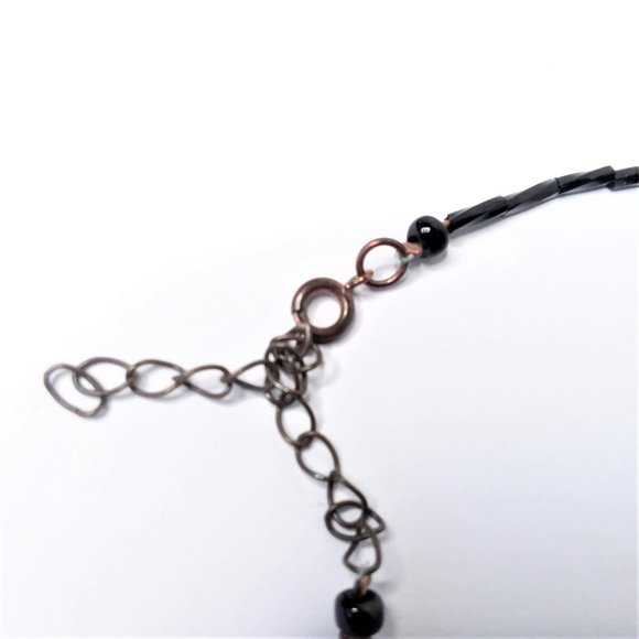 Necklace Vintage Amber Glass Beads Layered Choker Unique Adjustable Trendy Boho - Picture 3 of 4